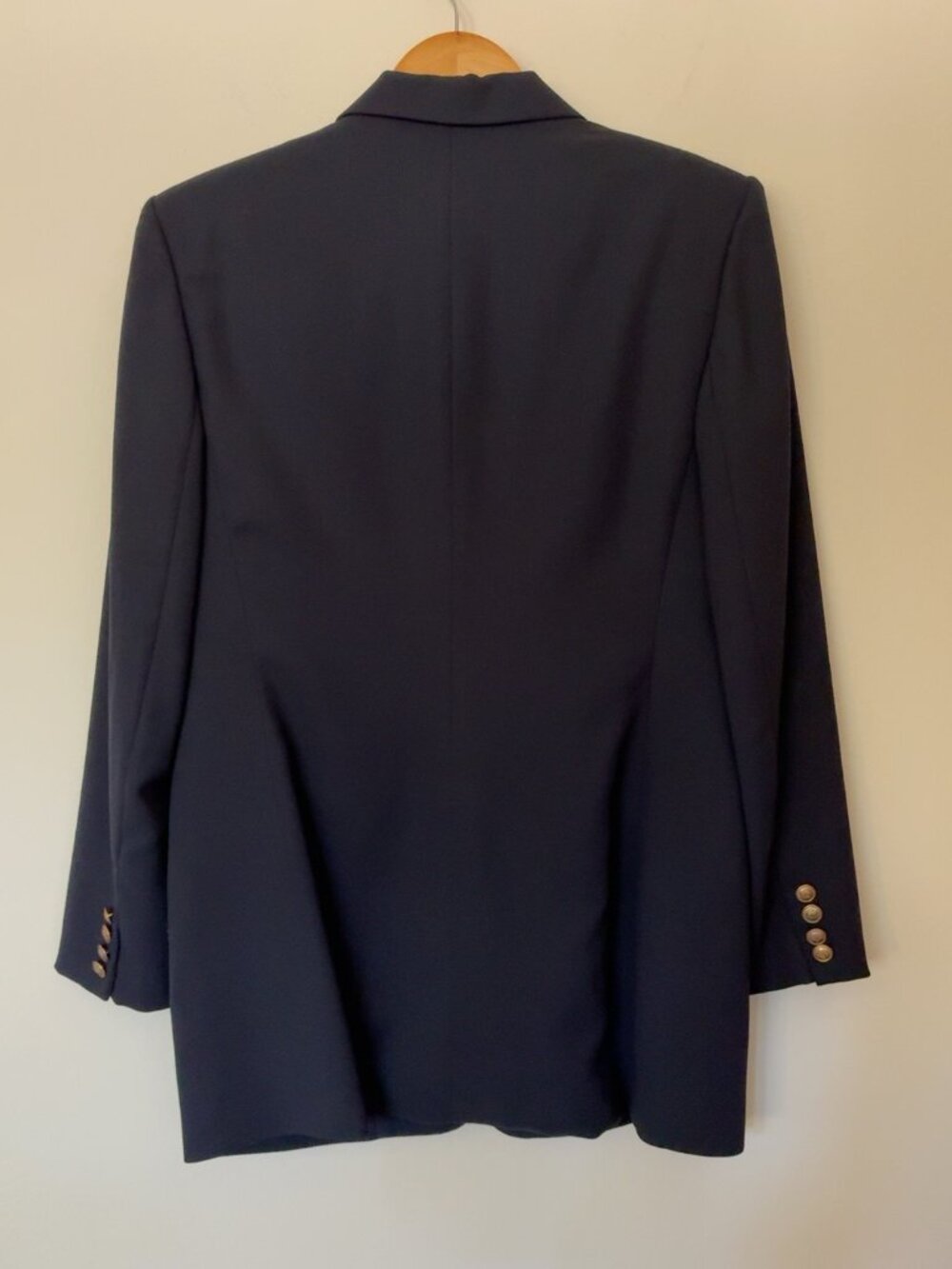 Vintage Lauren Ralph Lauren Crown Crest Wool Navy Blazer Women’s 10 Made in USA - Picture 2 of 11